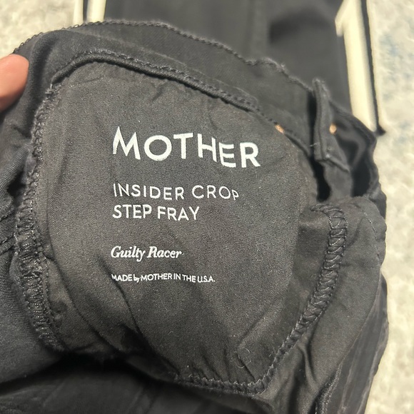 Mother Insider Crop Step Fray Jean In Guilty Racer Black 26 - Picture 7 of 7
